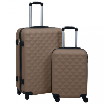 Set de valize cu carcasă rigidă, 2 piese, maro, ABS foto