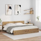 Cumpara ieftin Cadru de pat Stejar Artizanal 200 x 200 cm Lemn prelucrat