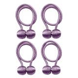 Cumpara ieftin Set 4 magneti decorativi pentru perdele si draperii, tip snur, poliester, 44 cm - Mov