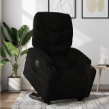 VidaXL Fotoliu rabatabil cu ridicare pe verticală, negru, textil
