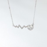 Cumpara ieftin LantiE or din Argint 925 Rodiat cu Pandantiv Pulsul Inimii E i Cristal Mobil , zDancing Stone,