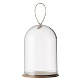 Cupolă Decorativă Crăciun, Transparentă, Plastic și Lemn, Diametru 5cm, &Icirc;nălțime 9.5cm