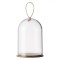 Cupolă Decorativă Crăciun, Transparentă, Plastic și Lemn, Diametru 5cm, &Icirc;nălțime 9.5cm