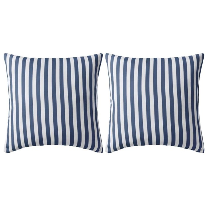 vidaXL Perne de exterior, 2 buc., imprimeu dungi, 45x45 cm, bleumarin 132306