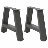 Picioare Masuta Cafea Gossi A, 2 Buc, Otel Antracit 40x31cm, Robust, Ajustabile, Fixare Facila, Design Modern
