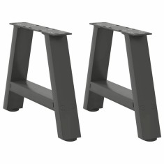 vidaXL Picioare pentru măsuță de cafea &icirc;n formă de A, 2 buc., antracit, 40x(30-31) cm, oțel 4012814