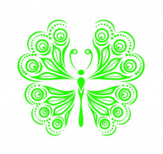 Sticker decorativ Fluture, Verde, 60 cm, 1155ST-10 foto