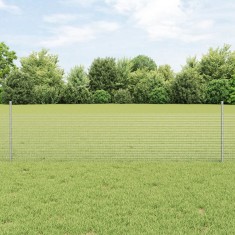 vidaXL Gard din plasă sudată cu 22 U Posturi Argintiu 0.5x50 m Oțel