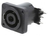 Conector Panou Speakon 4 Poli Negru