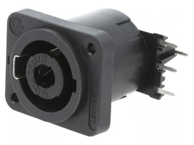 Conector Panou Speakon 4 Poli Negru foto