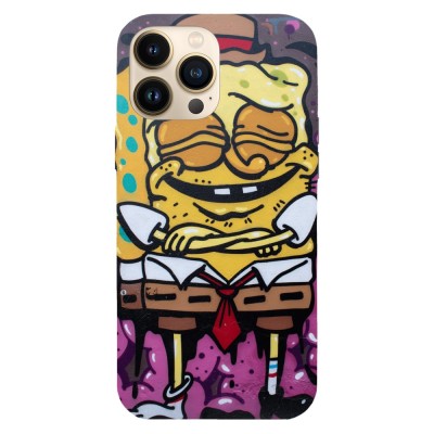 Husa compatibila cu Apple iPhone 13 model Old SpongeBob Graffiti, Silicon, TPU, Viceversa foto