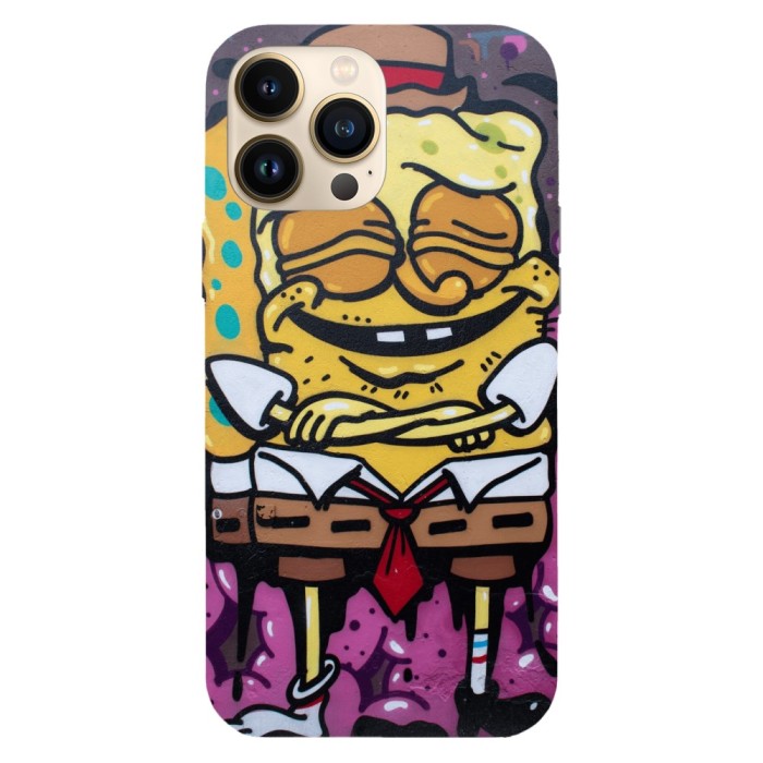 Husa compatibila cu Apple iPhone 13 model Old SpongeBob Graffiti, Silicon, TPU, Viceversa