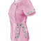 Halat Medical Pe Stil, Roz deschis cu Elastan și cu Garnitură Stil Japonez, Model Andreea - XL