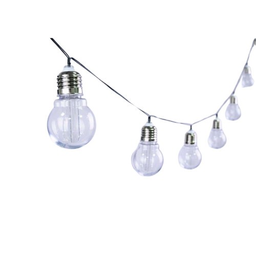 Lampa Solara Tip Ghirlanda, Model Bec Clasic, Decoreaza Casa Si Gradina, 10 Becuri Lumina Calda, Transparent, 4 m