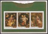COOK ISLANDS 1987 PICTURA CRACIUN RUBENS ( bloc dt. cu supr.) MNH, Nestampilat