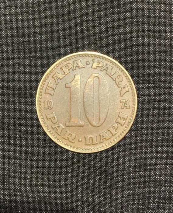 Moneda 10para 1974 Iugoslavia