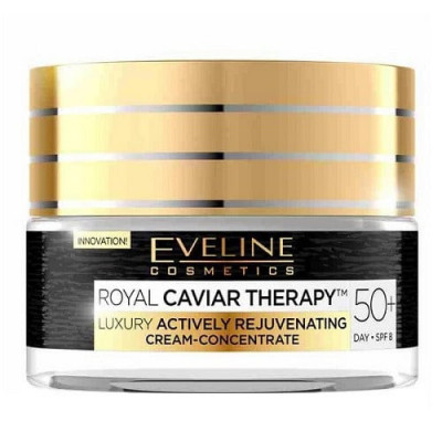 Crema Antirid de Zi, pentru Ten Matur, Eveline Cosmetics, Royal Caviar Therapy, 50+, SPF 8, 50 ml foto