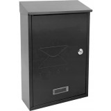 Cutie postala de exterior, pentru gard sau perete, din otel zincat, cu incuietoare, 38x10x25cm, gri inchis Household NewTrend