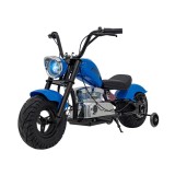 Cumpara ieftin Motocicleta pentru copii intre 5 si 9 ani, Kinderauto Old School, 300W, 24V, cu roti gonflabile, scaun tapitat, premium, albastru