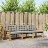 vidaXL Set de canapele de exterior cu pernă 3 pcs Alb și gri deschis 3388373