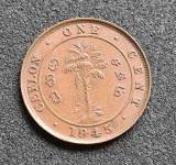 Ceylon One cent 1945, Asia