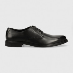 HUGO pantofi de piele Kerr barbati, culoarea negru, 50497869