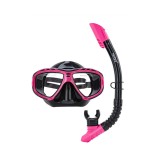 Set masca inot si tub respiratie, Fucsia, 12 ani+