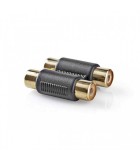 Adaptor audio stereo 2x RCA mama - 2x RCA mama aurit 1buc Nedis