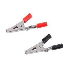 Crocodil mediu rosu/negru 45 mm cu inserare pe conectori tip banana