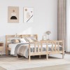 VidaXL Cadru de pat cu tăblie, 135x190 cm, lemn masiv de pin 3306700