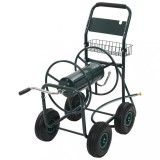 vidaXL Cărucior pentru furtun de grădină cu racord 1/2&quot;, 75 m, oțel