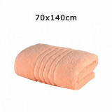 Cumpara ieftin Prosop baie bumbac,70x140cm,550g mp,linii,corai-G068