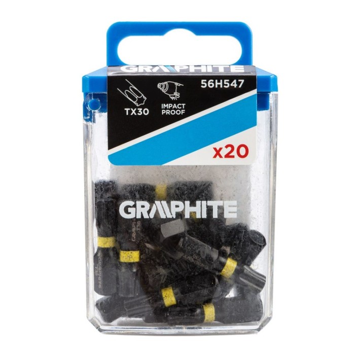 Bit de impact 20 buc/set TORX GRAPHITE TX30