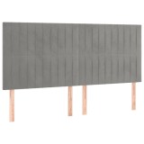 Cumpara ieftin Tablie de pat gri deschis 200x5x118/128 cm catifea