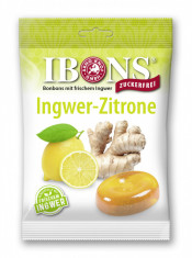 Bomboane cu ghimbir si lamaie fara zahar IBONS 75g