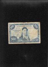 Rar! Spania 500 pesetas 1954 seria9091903 foto