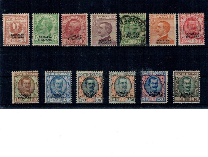 Somalia Italiana 1926/1927 - Uzuale, supratipar pe Italia, serie, cota mare