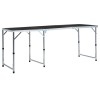 Gossi masa de camping pliabila, gri, 180 x 60 cm, aluminiu