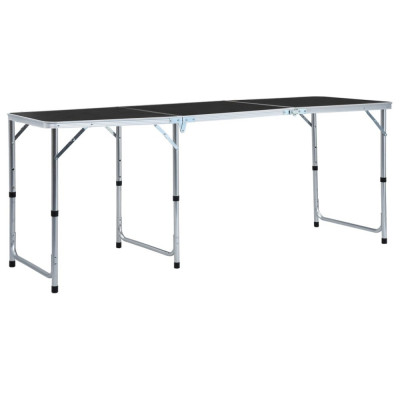 Gossi masa de camping pliabila, gri, 180 x 60 cm, aluminiu foto