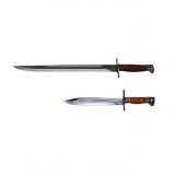 Pachet Cutit tip baioneta si Maceta, AK-47,camping si vanatoare, 28 cm, husa inclusa