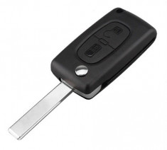 Carcasa cheie tip briceag pentru Peugeot, Citroen, 2 butoane foto