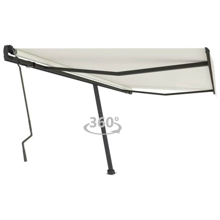 Copertină autonomă retractabilă manual, crem, 400x300 cm