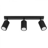 Lampă De Tavan Karbon Negru Din Aluminiu Cu 3 Becuri Tub Minimalist De Interior