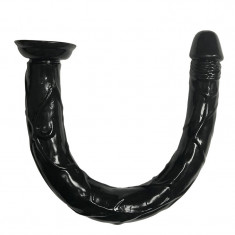 Dildo XXL Fantasy, PVC, Negru, 50 cm