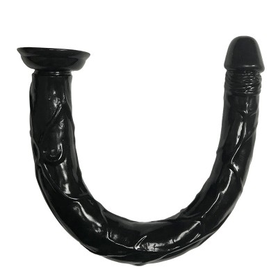 Dildo XXL Fantasy, PVC, Negru, 50 cm foto