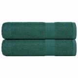 VidaXL Prosoape de baie 2 buc Verde 100x150 cm 360 g/m&sup2; 100% bumbac