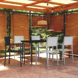 VidaXL Set mobilier pentru grădină, alb și negru, 7 piese 3099278