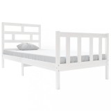 Cumpara ieftin Cadru de pat, alb, 90x200 cm, lemn masiv de pin