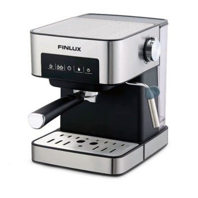 Espressor Finlux FEM-1794, 850 W, 15 bar, 1,6 l, Doua strecuratoare pentru 1 sau 2 cafele, Otel inoxidabil foto