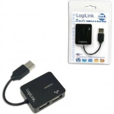 HUB extern LOGILINK conectare prin USB 2.0 cablu 0.05 m negru UA0139 foto